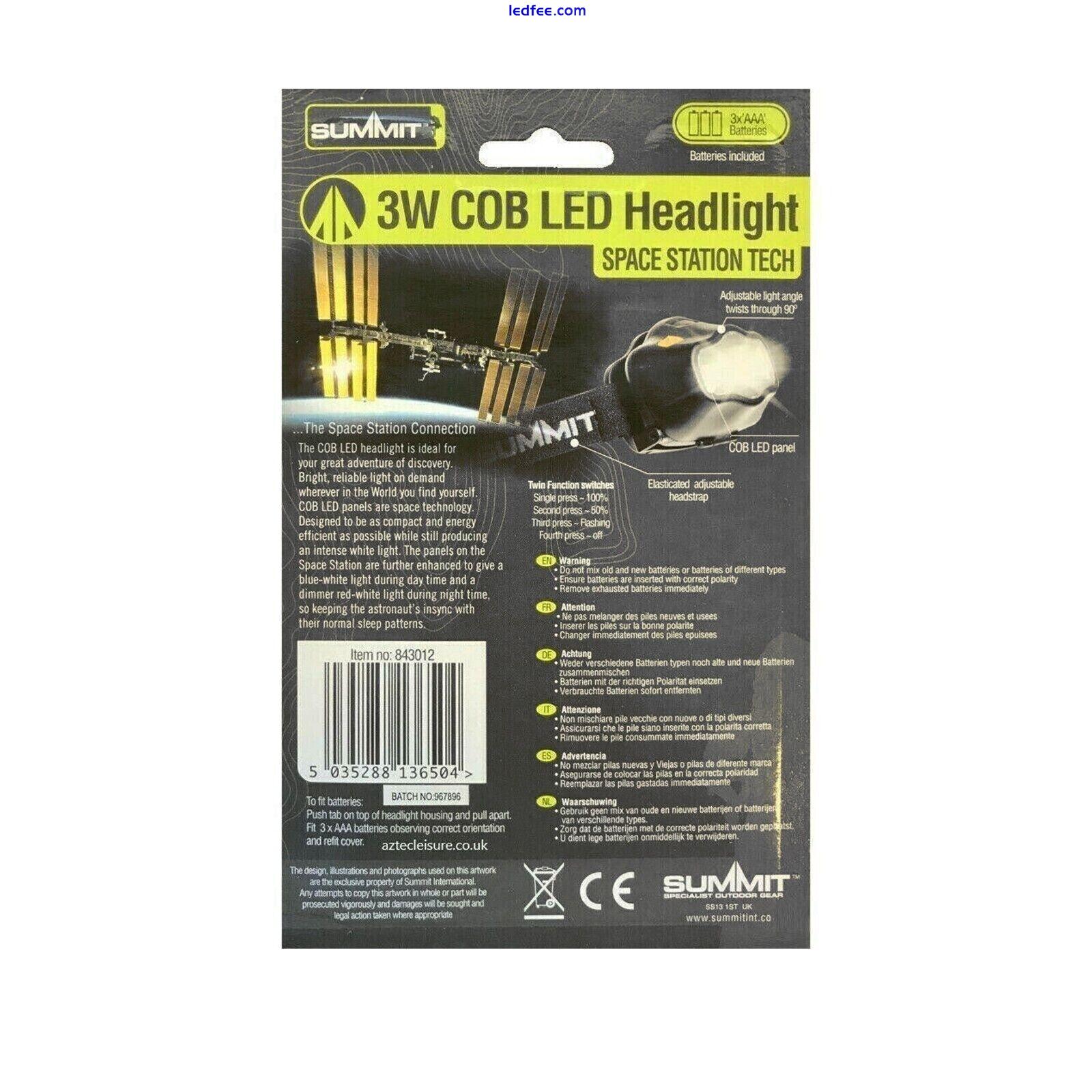 COB LED Head Torch Headlight 120 Lumens IP54 Camping Outdoor Emergency Headlamp 2 
