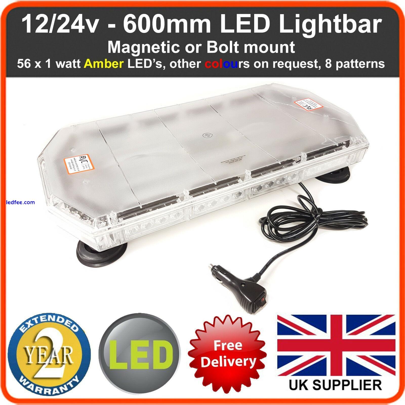 Amber LED Recovery Light bar 600mm 12/24v Flashing Beacon Truck Light Strobes 1 
