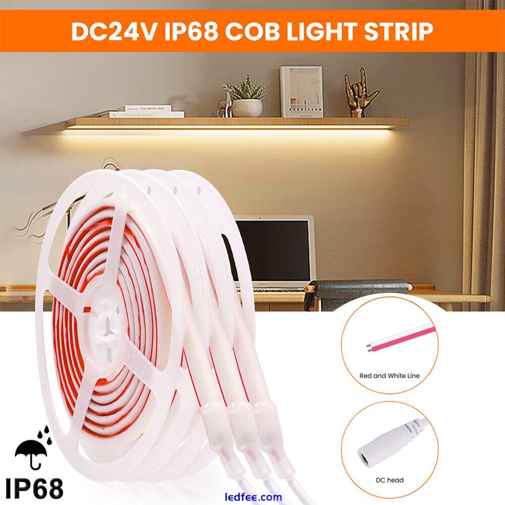 COB LED Strip 12V 24V 320LEDs/m High Density Tape Rope Lights IP68 Waterproof UK 2 