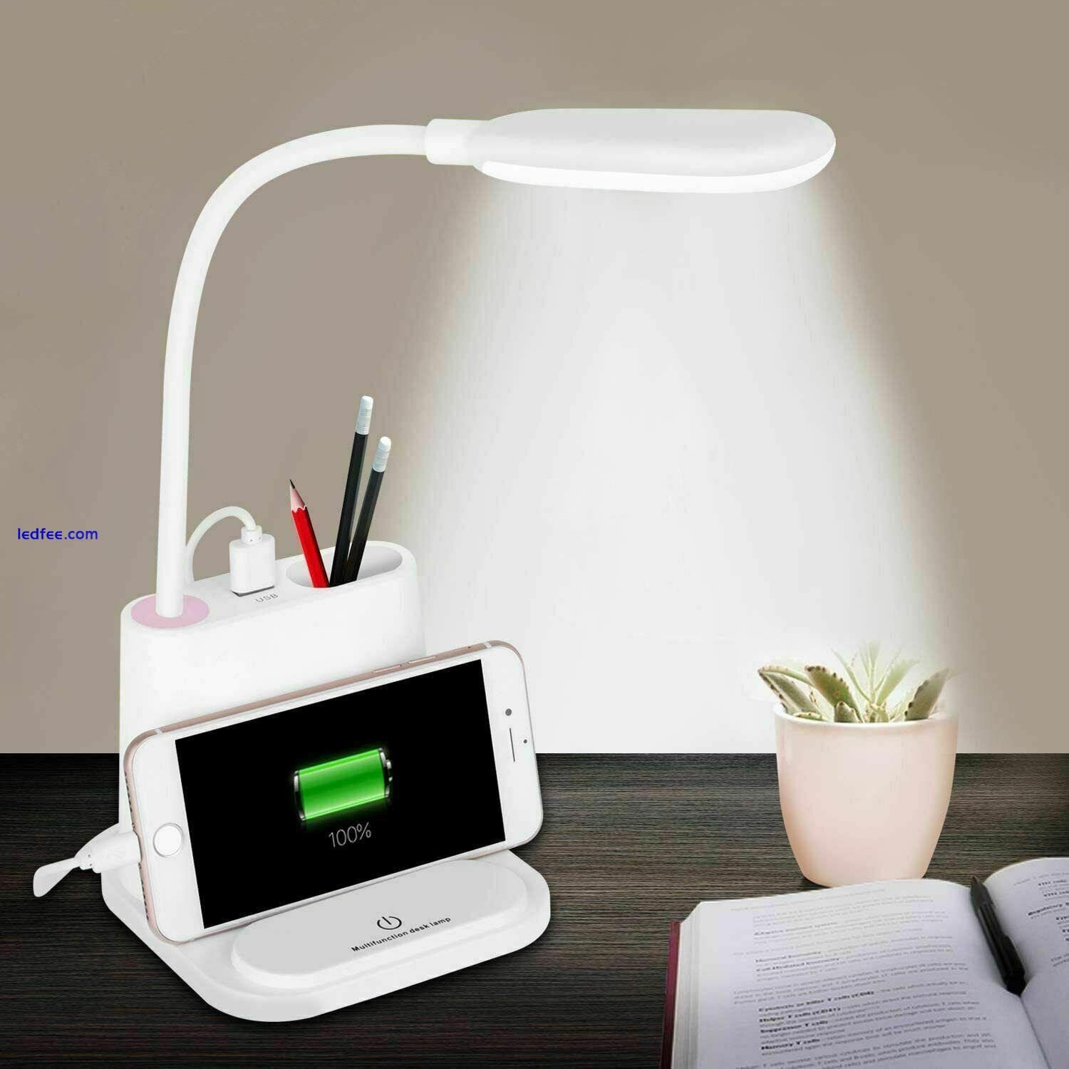 USB Rechargeable Desk Lamp Touch LED Reading Bedside Table Study Night Light AU 0 