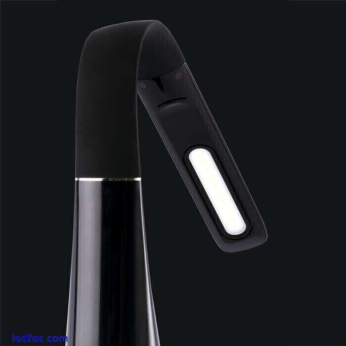 LED twist black desk lamp -flexible neck & USB charging cord 2 