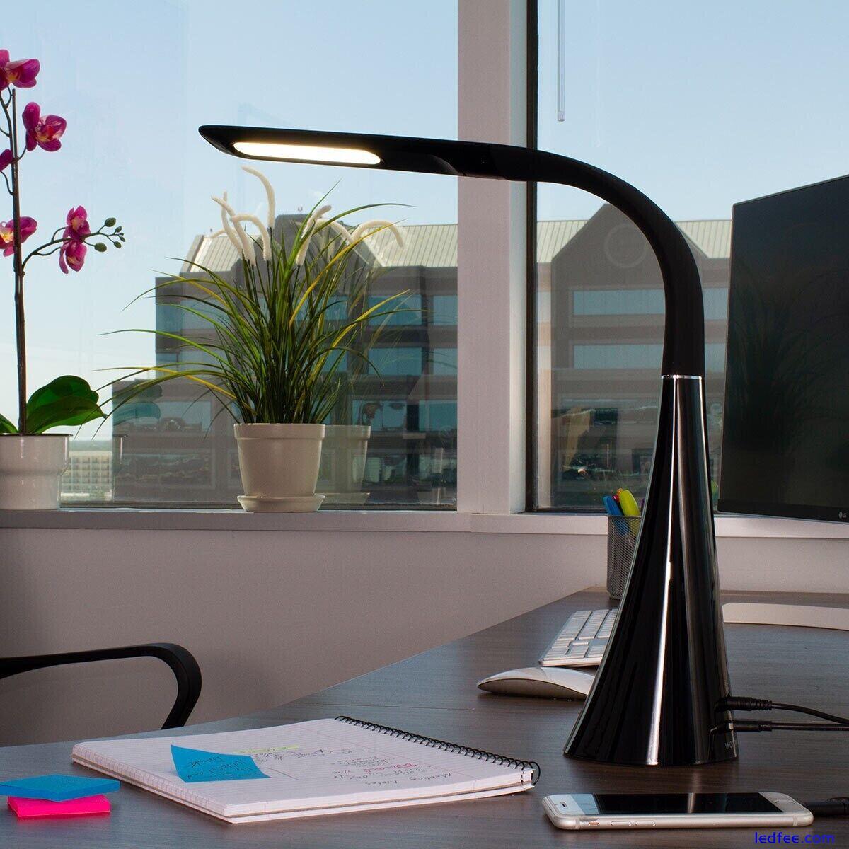 LED twist black desk lamp -flexible neck & USB charging cord 0 