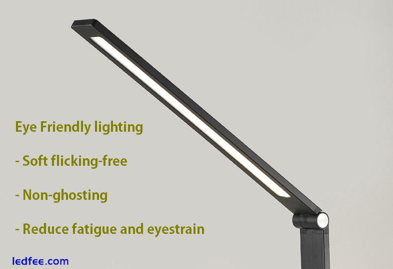 Desk lamp, Eye-Caring, Dimmable Touch Control with USB Port  Wireless Charging   4 