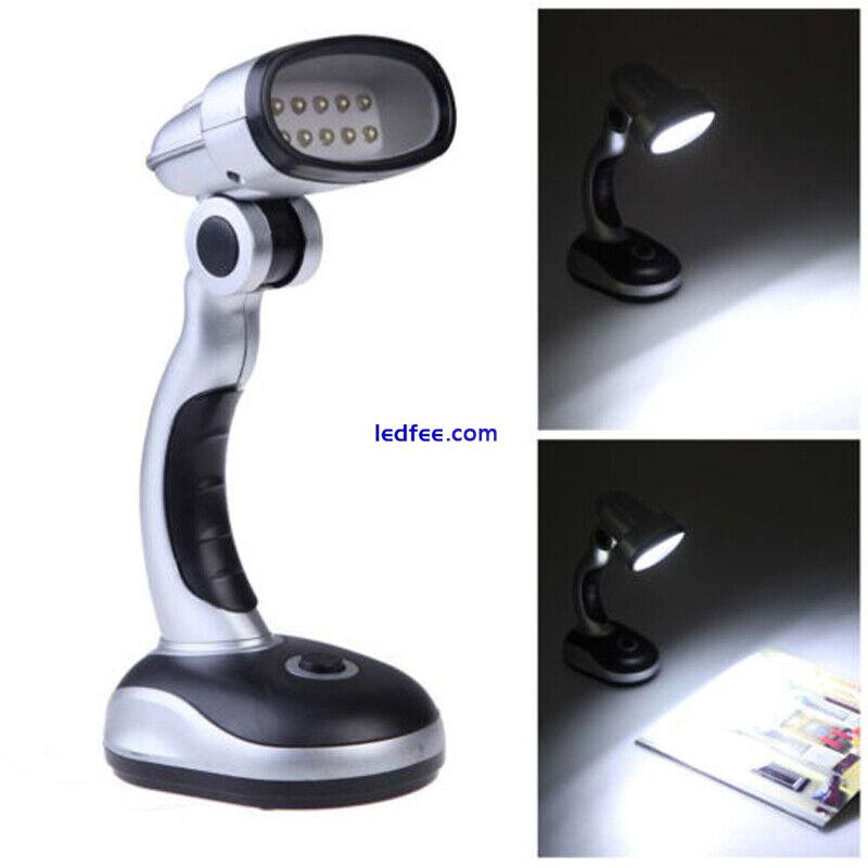 12 LED Home Office Desk Light Adjustable Head Folding Table Lamp Portable 4 