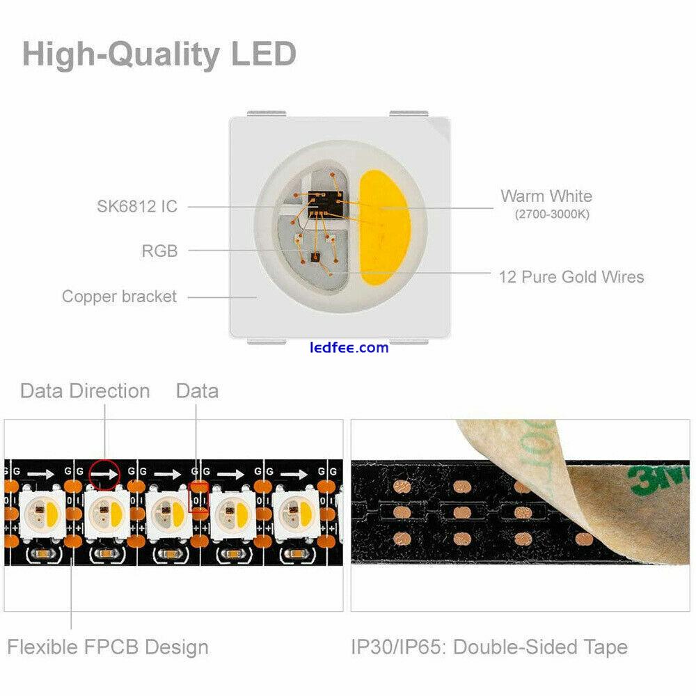 SK6812 RGBW 4 In 1 30/60/144 Leds Individual Addressable Led Strip Light DC 5V 0 