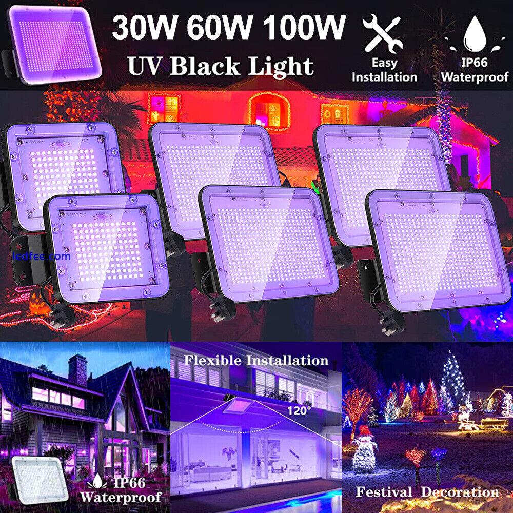 UV LED Flood Light Blacklight Waterproof Outdoor Glow in The Dark 30W/60W/100W 5 