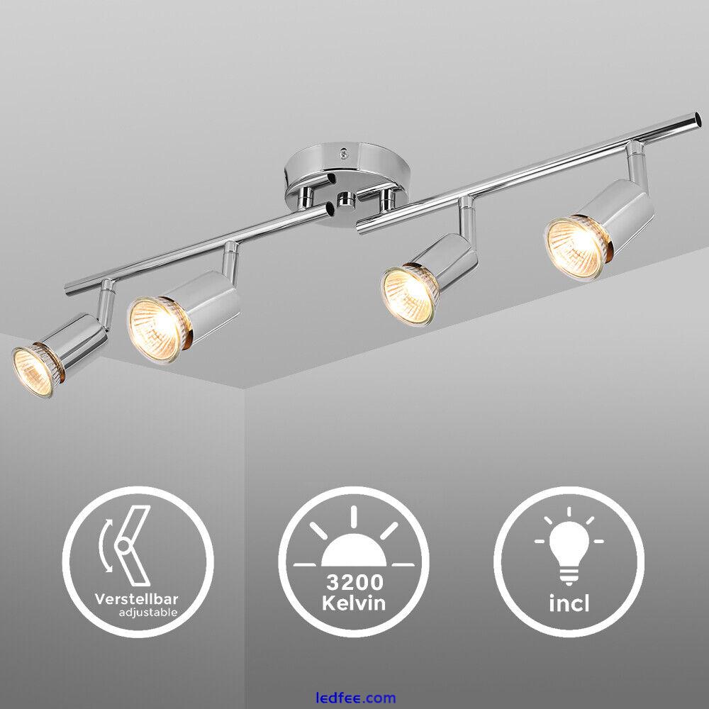 4 Way Ceiling Spotlight Adjustable Kitchen Bar Spot Light LED GU10 Bulbs Lamp 0 