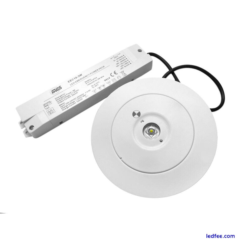 LED Emergency Spotlight 1W/3W 6000K Non-Maintained Recessed Ceiling Lights IP20 4 