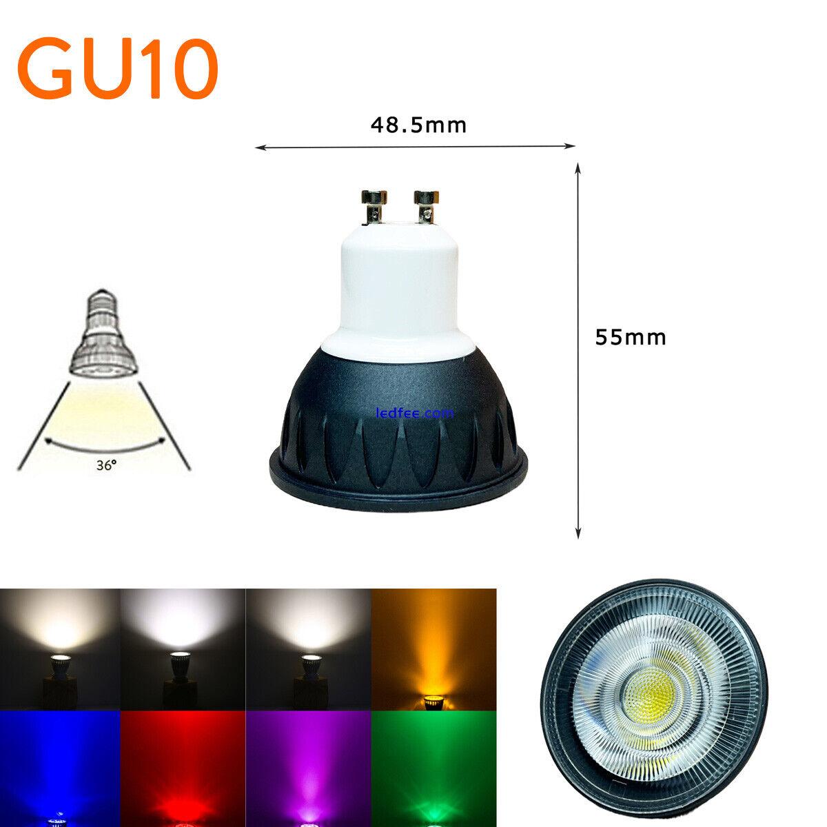 10W GU10 MR16 Dimmable COB LED Spotlight 220V 12V 24V Black Gray Bright Lamps FC 0 