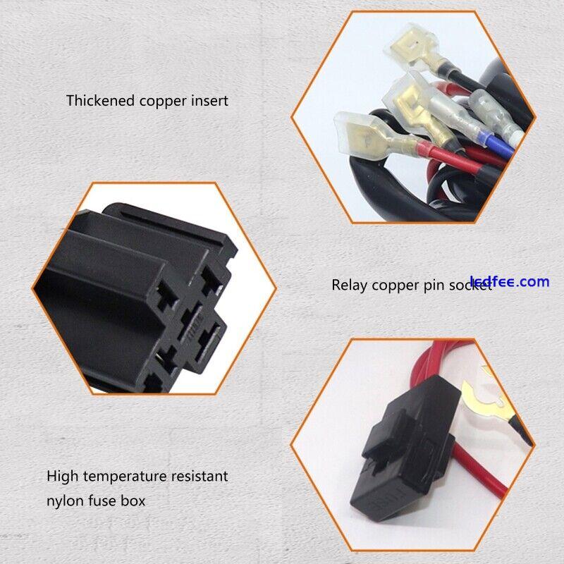 Motorcycle LED Spotlight Wire Wiring Harness Relay Cable Kit for Motorbike 0 