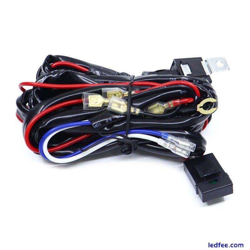 Motorcycle LED Spotlight Wire Wiring Harness Relay Cable Kit for Motorbike 3 