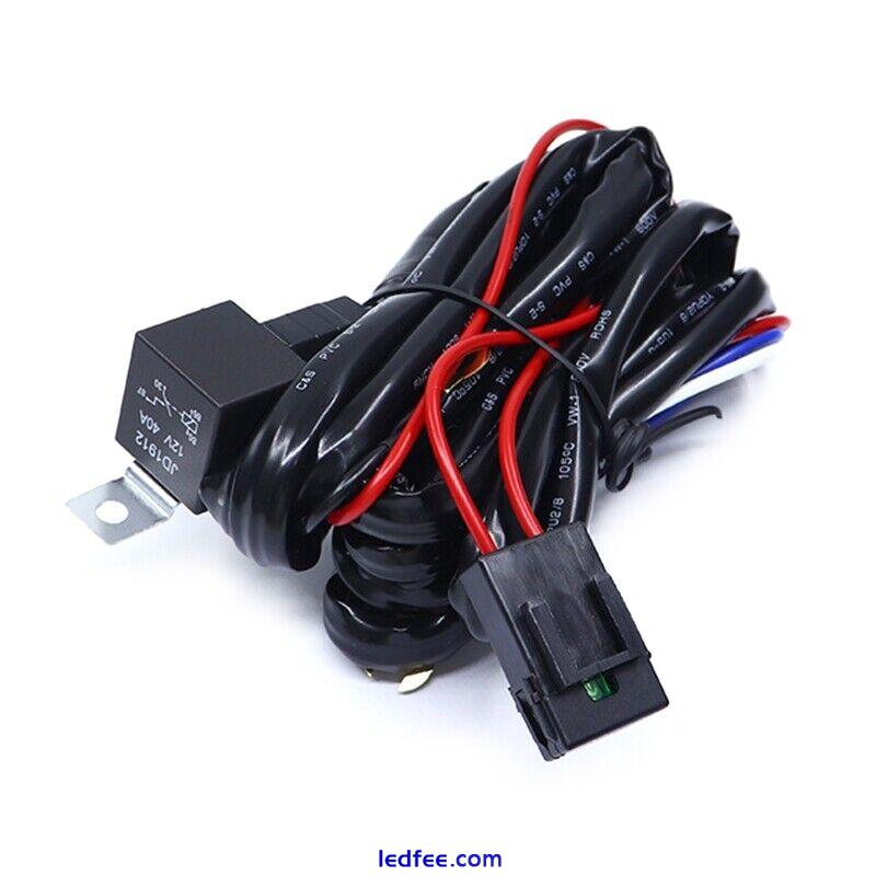 Motorcycle LED Spotlight Wire Wiring Harness Relay Cable Kit for Motorbike 5 