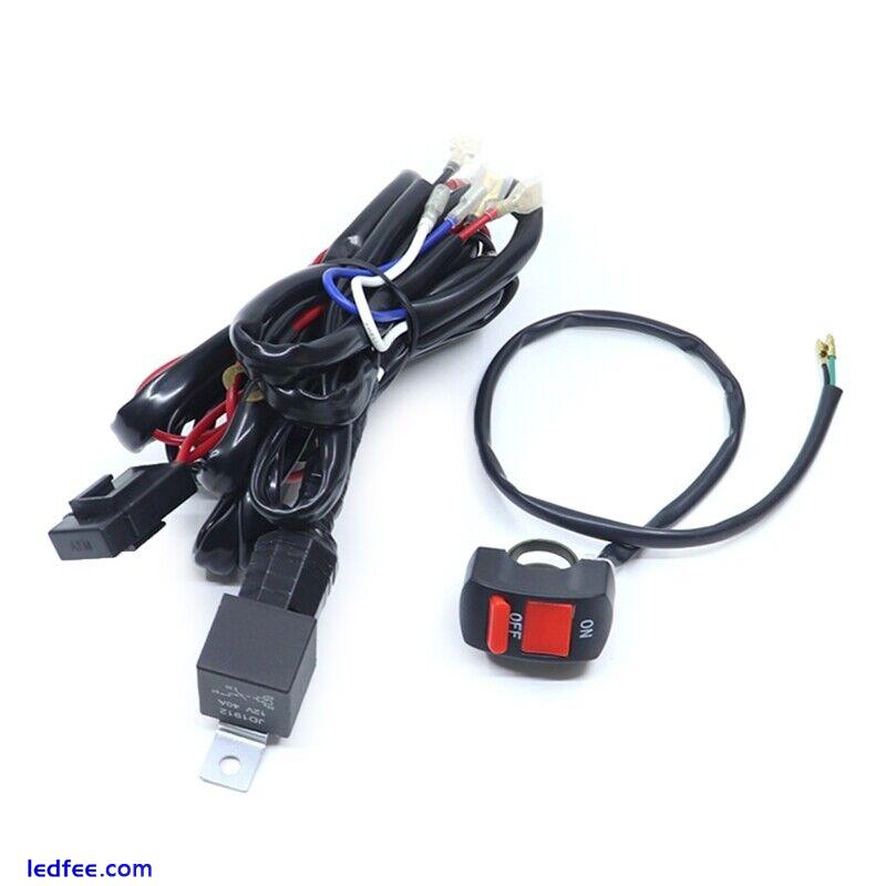 Motorcycle LED Spotlight Wire Wiring Harness Relay Cable Kit for Motorbike 2 
