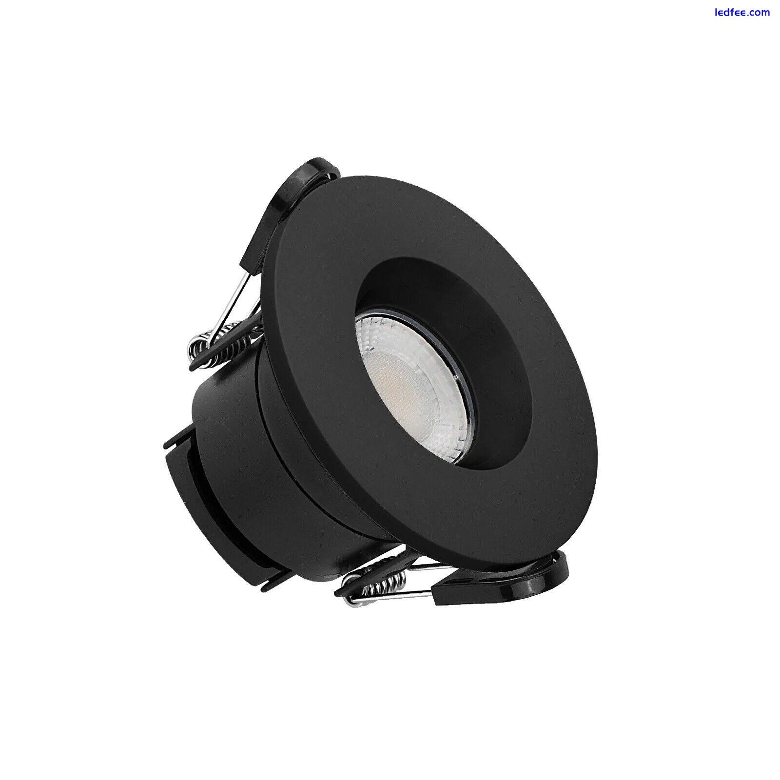 Fire Rated CCT LED Dimmable Downlight Bathroom Spotlights IP65 Black Cool White  2 