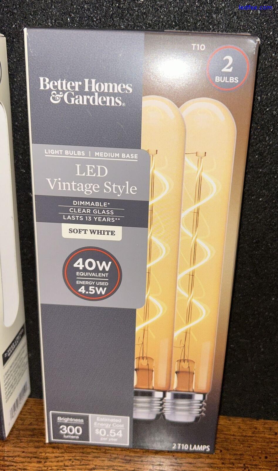 Better Homes & Gardens LED Tube Vintage Style Light Bulb, T10 40 Watts, 2 Packs 1 
