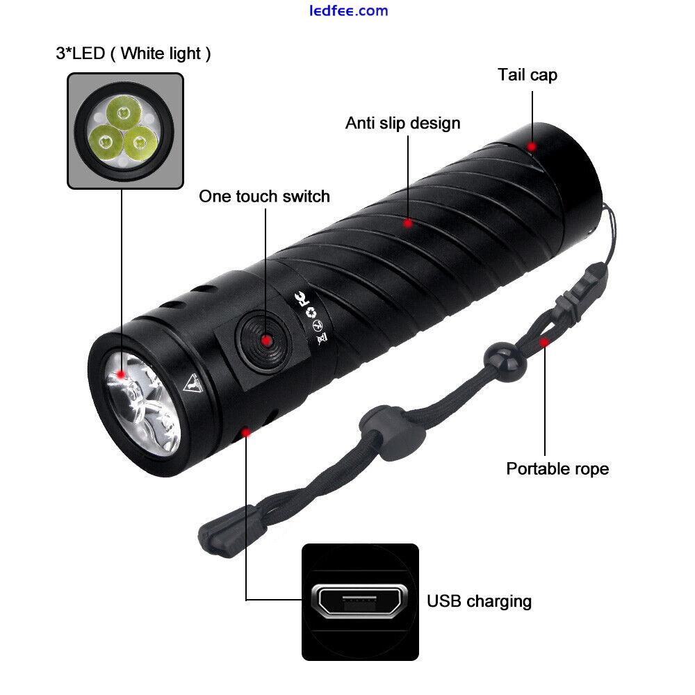 USB Charging 3LED Flashlight Torch Mini Portable 21700 Torch 3000LM Spotlight 2 