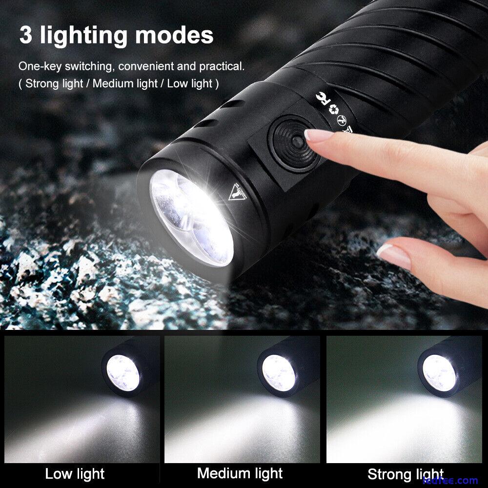 USB Charging 3LED Flashlight Torch Mini Portable 21700 Torch 3000LM Spotlight 3 