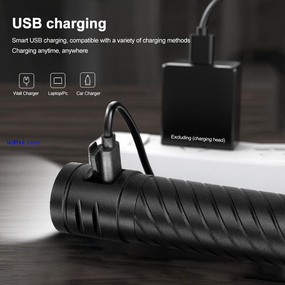 USB Charging 3LED Flashlight Torch Mini Portable 21700 Torch 3000LM Spotlight 4 