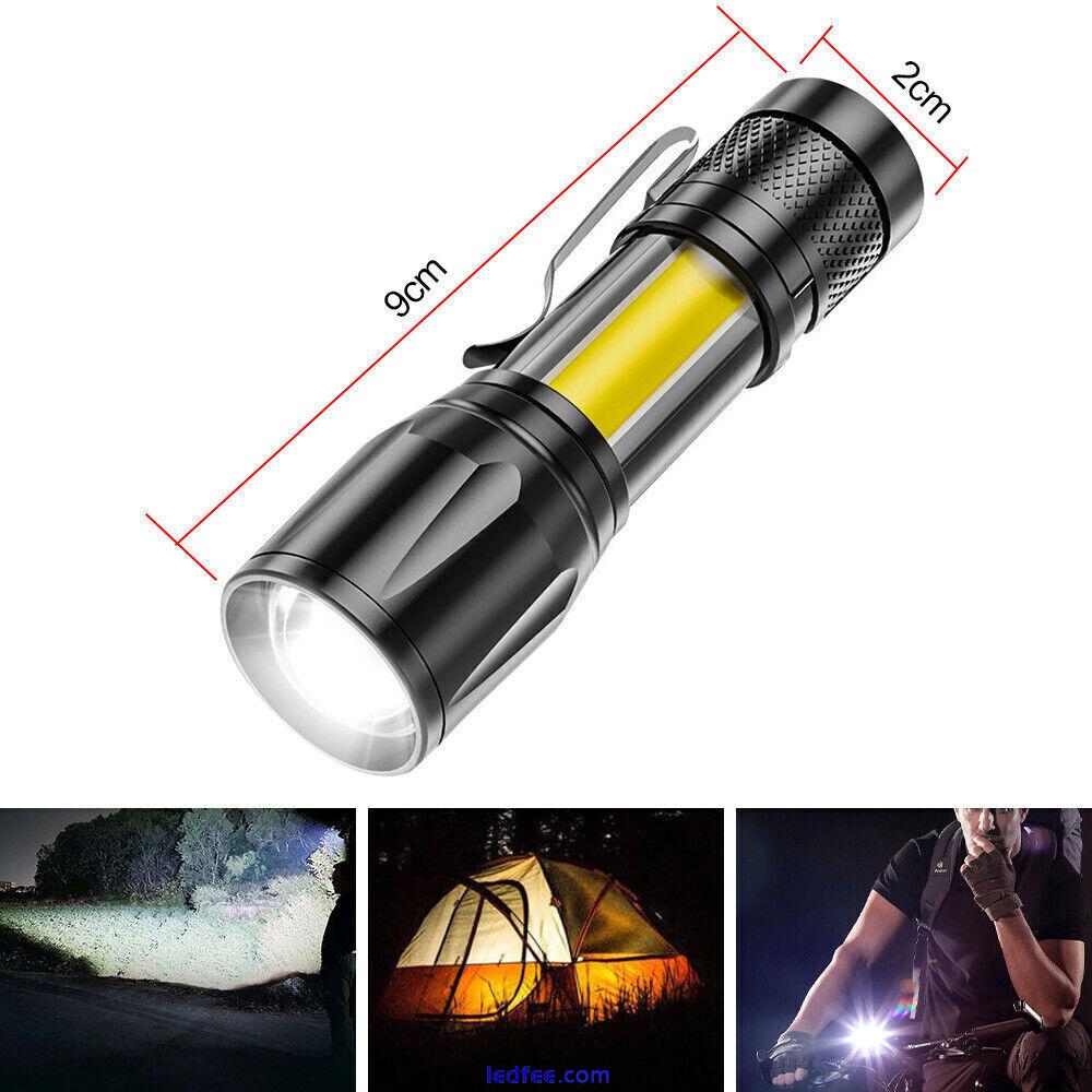 Mini LED Flashlight Powerful Camping Small Torch USB Rechargeable Pocket Light 2 