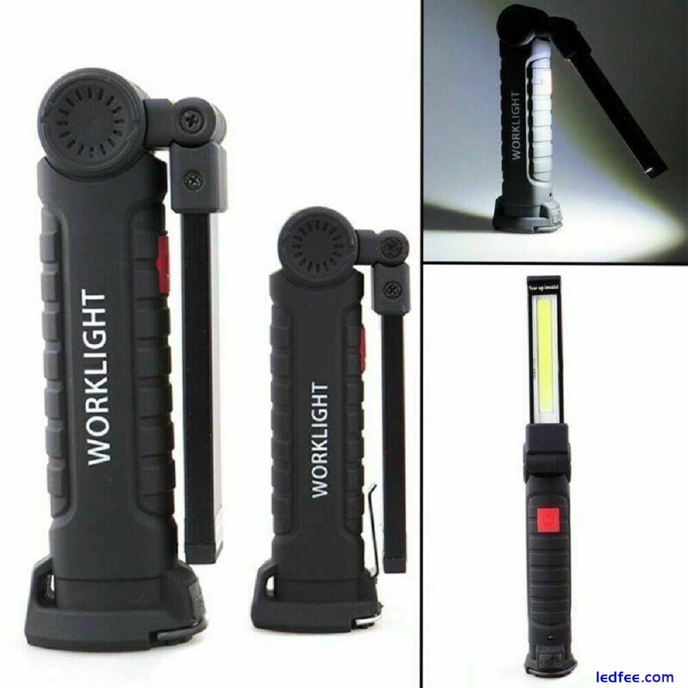LED Rechargeable COB Work Light Magnetic Torch Flexible Inspection Lamp Cordless 4 