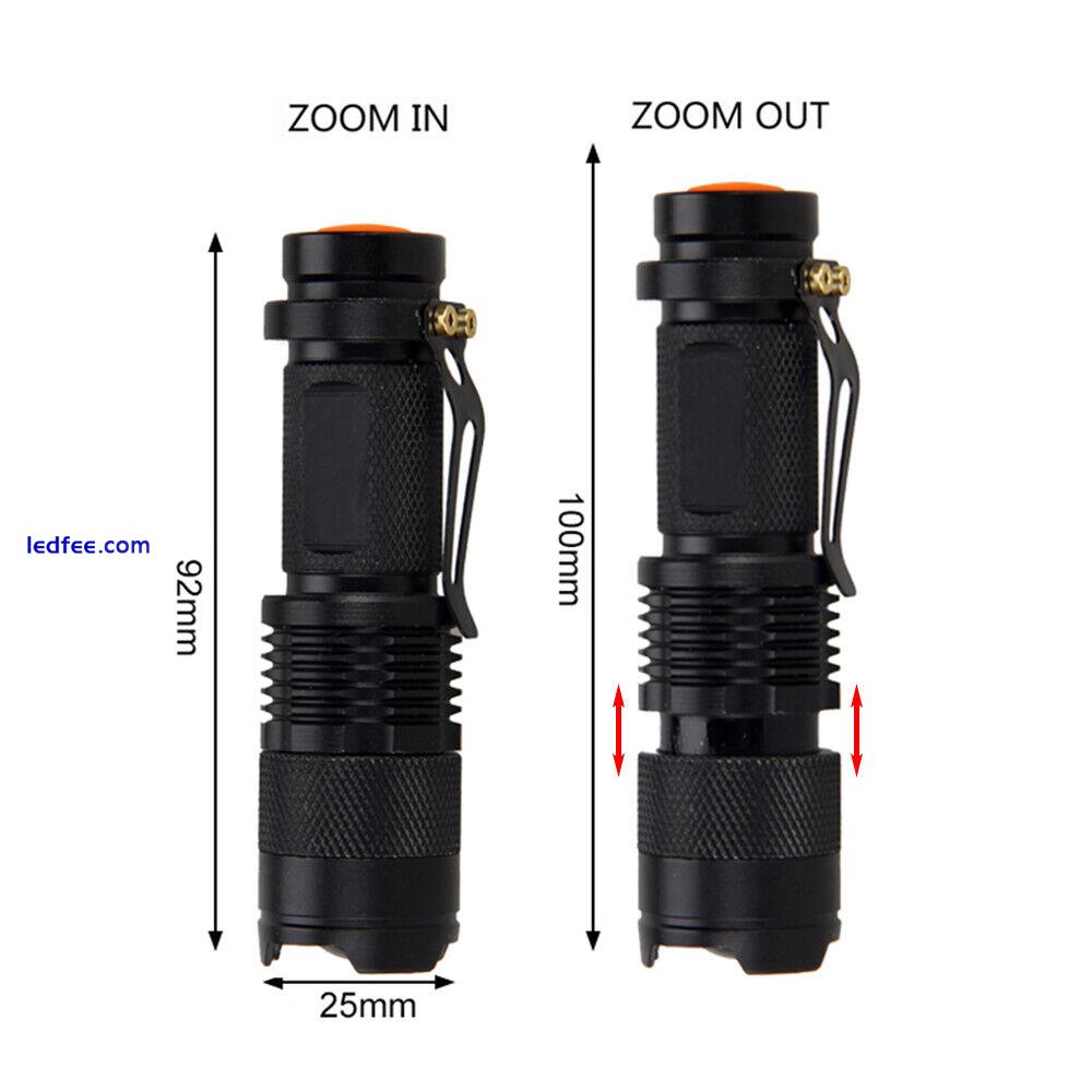 Tactical LED Flashlight Torch Zoom Hunting Red Light AA 14500 Torch, No Battery 0 