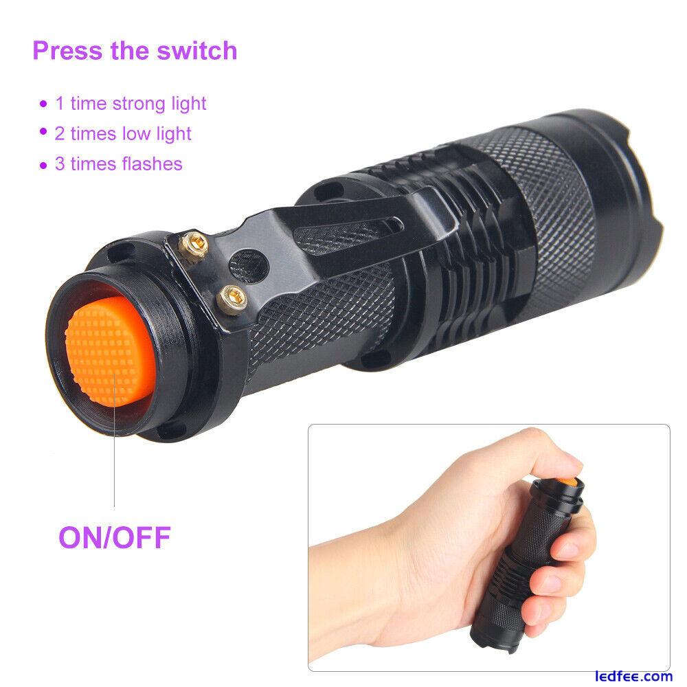Tactical LED Flashlight Torch Zoom Hunting Red Light AA 14500 Torch, No Battery 5 