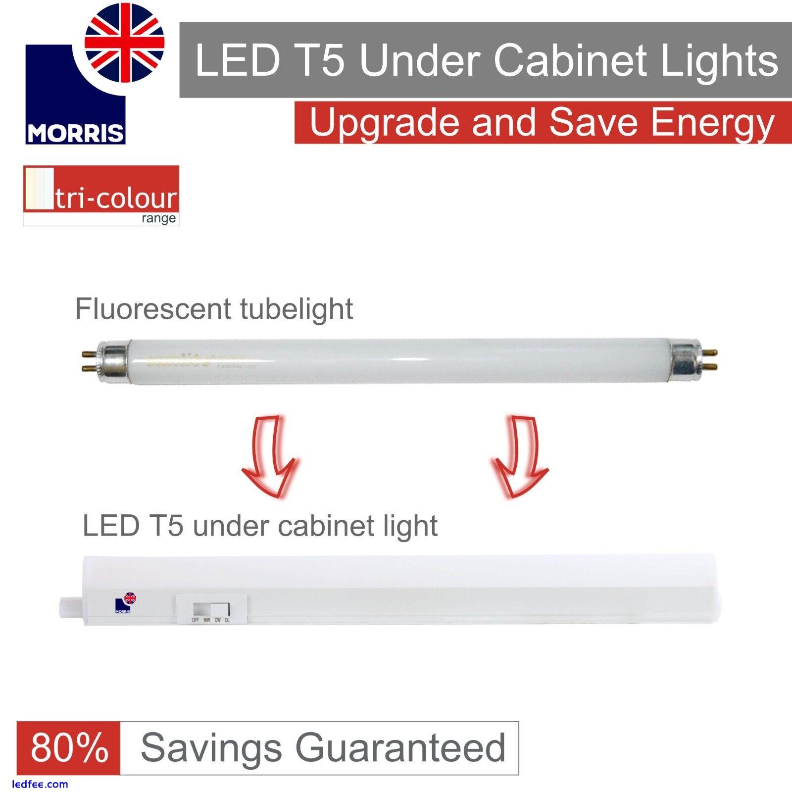 LED Under Cabinet Light T5 Linkable Kitchen Light Cupboard Light 3 Colours Strip 5 