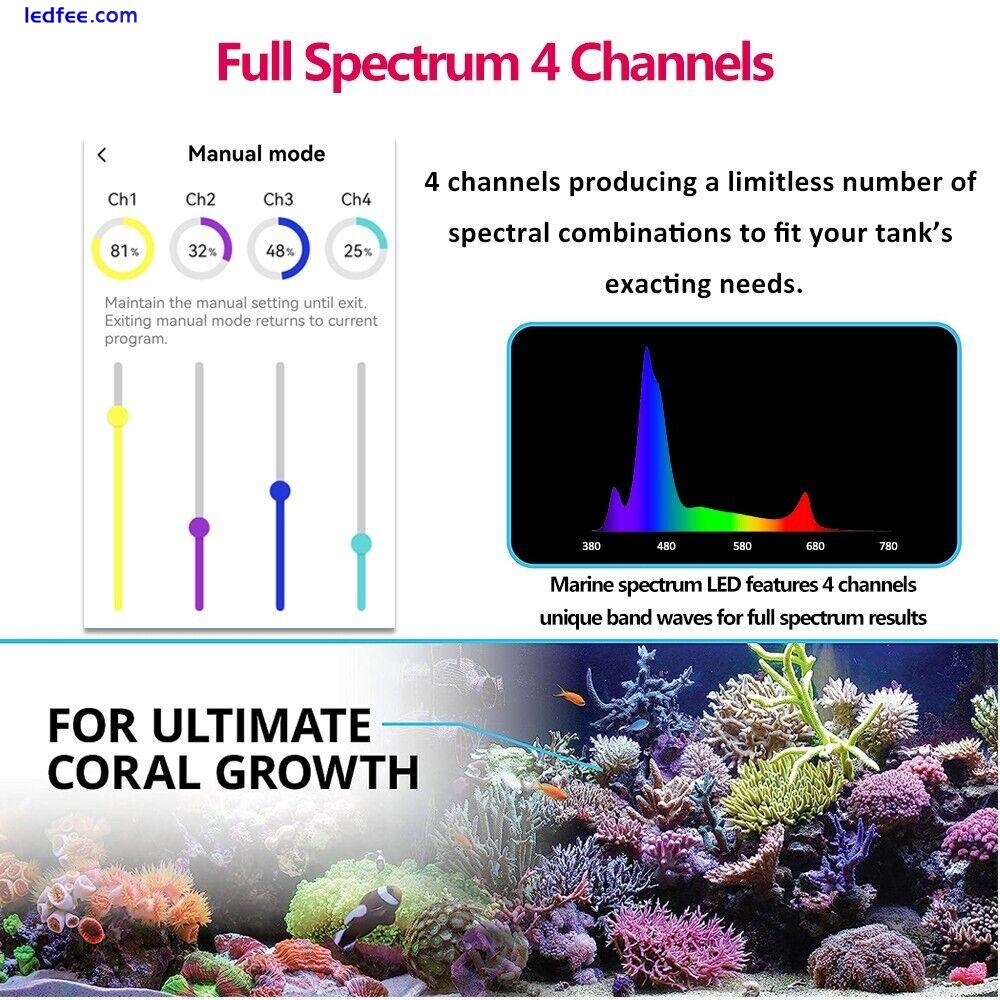 PopBloom Dimmable LED Aquarium Light Full Spectrum for Reef Coral Marine Tank 2 
