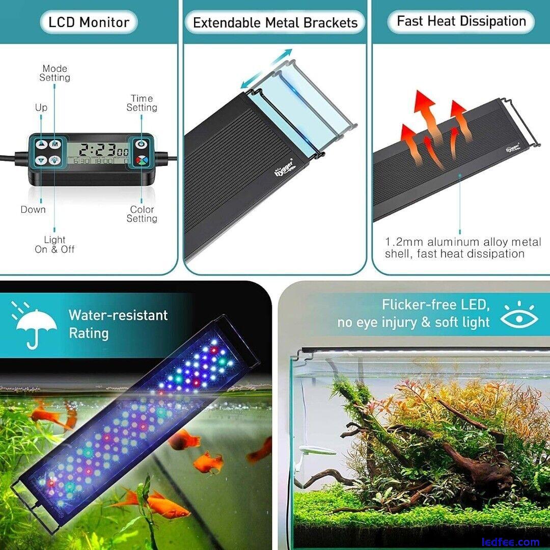 Aquarium Light Auto On/Off LED Aquarium Light Full Spectrum 36W = 91-106cm tank 0 