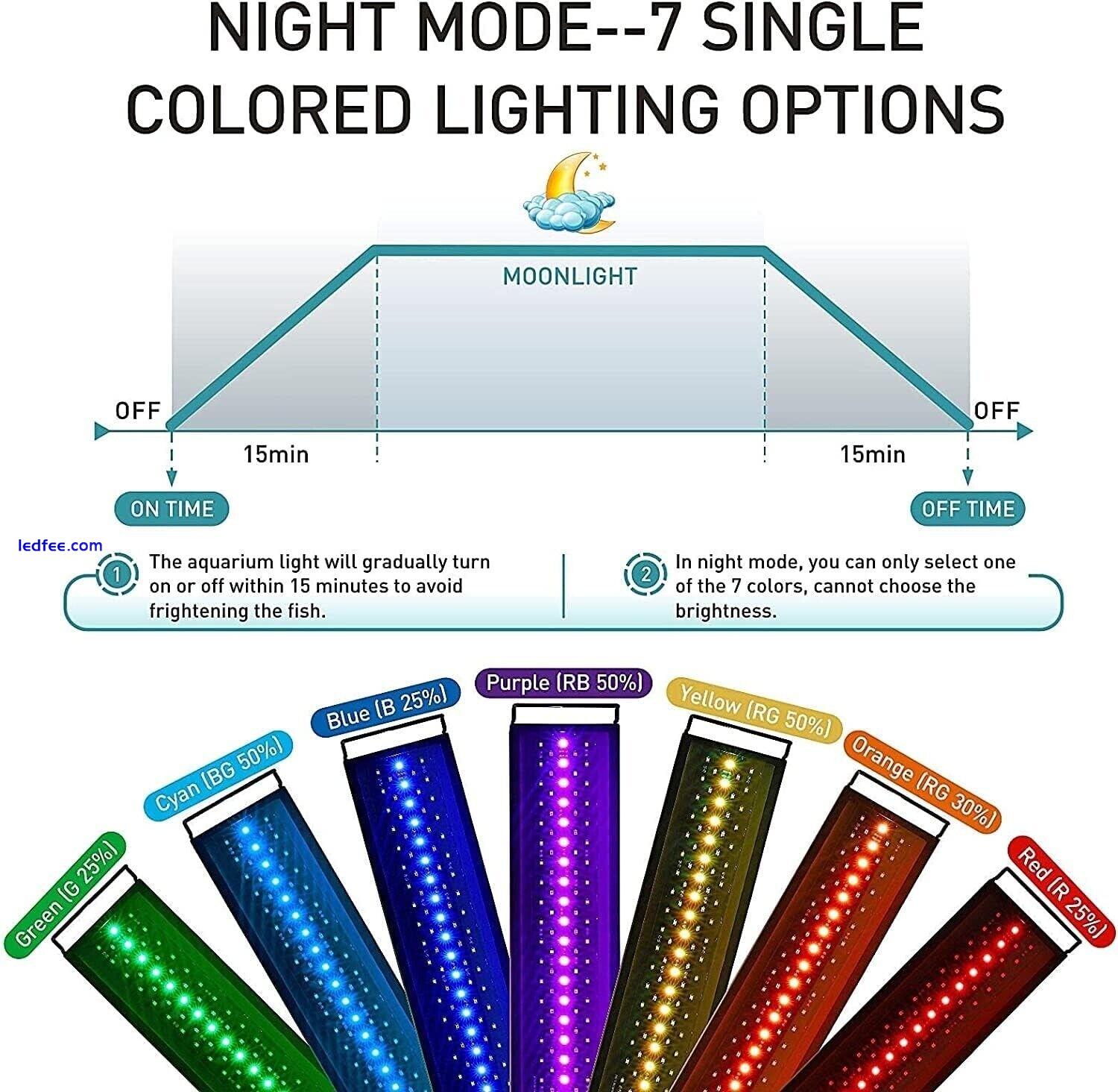 Aquarium Light Auto On/Off LED Aquarium Light Full Spectrum 36W = 91-106cm tank 2 