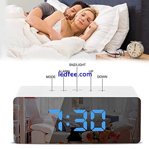 Mirror Alarm Clock, LED Digital Alarm Clock, Bedside Alarm Clock, Battery Mains 1 