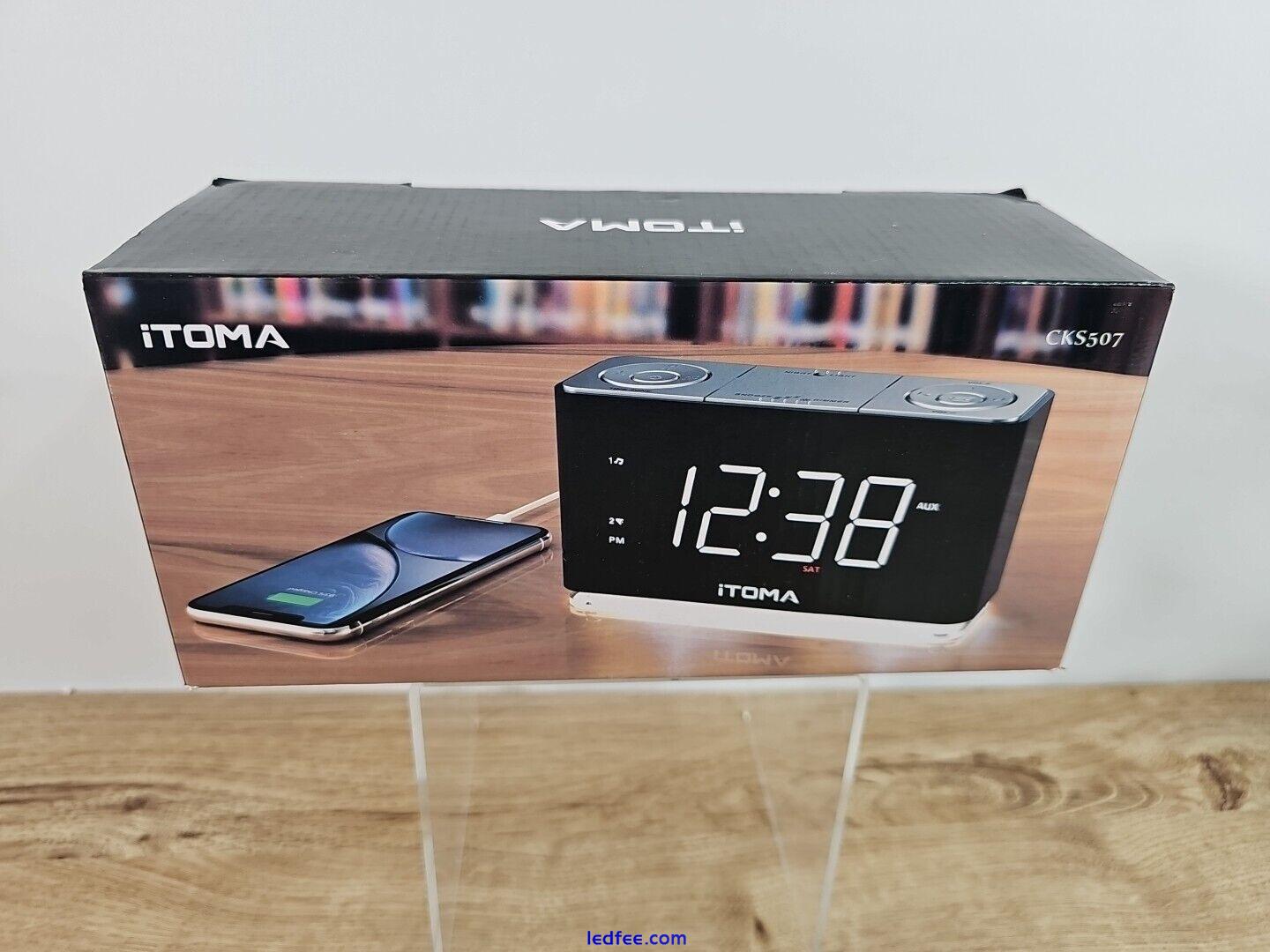 Alarm Clock Radio With Bluetooth USB Charging LED Display Dual Alarm Fast Dispat 4 