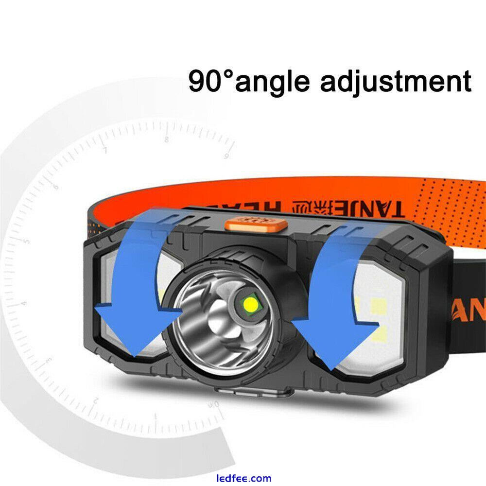 Rechargeable Headlight Outdoor LED Headlamp USB Super Bright Head Torch 4 