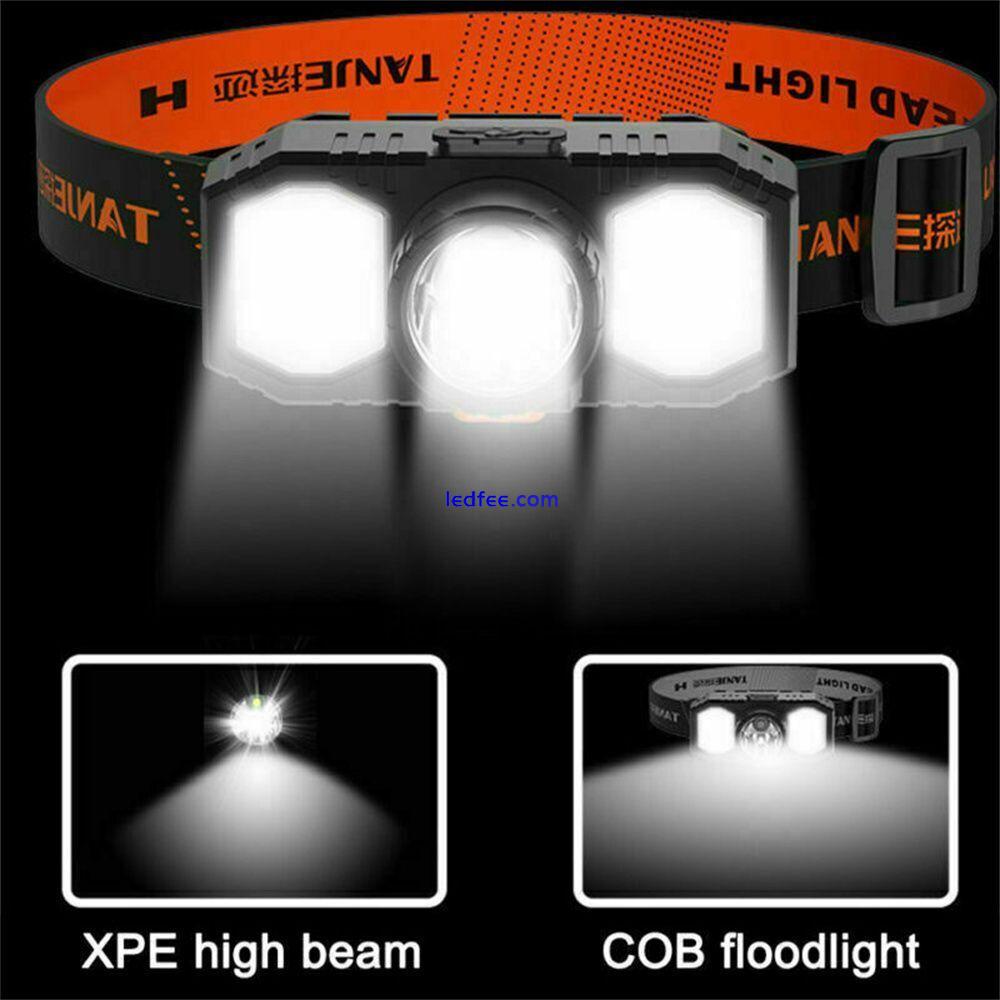 Rechargeable Headlight Outdoor LED Headlamp USB Super Bright Head Torch 2 