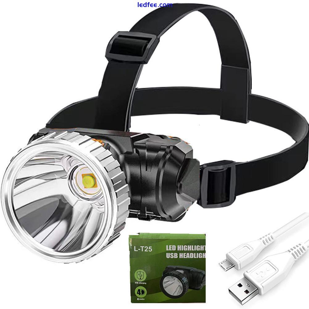 LED Headlamp Head Torch Headlight Flashlight Camping Fishing Recharge Fast 0 