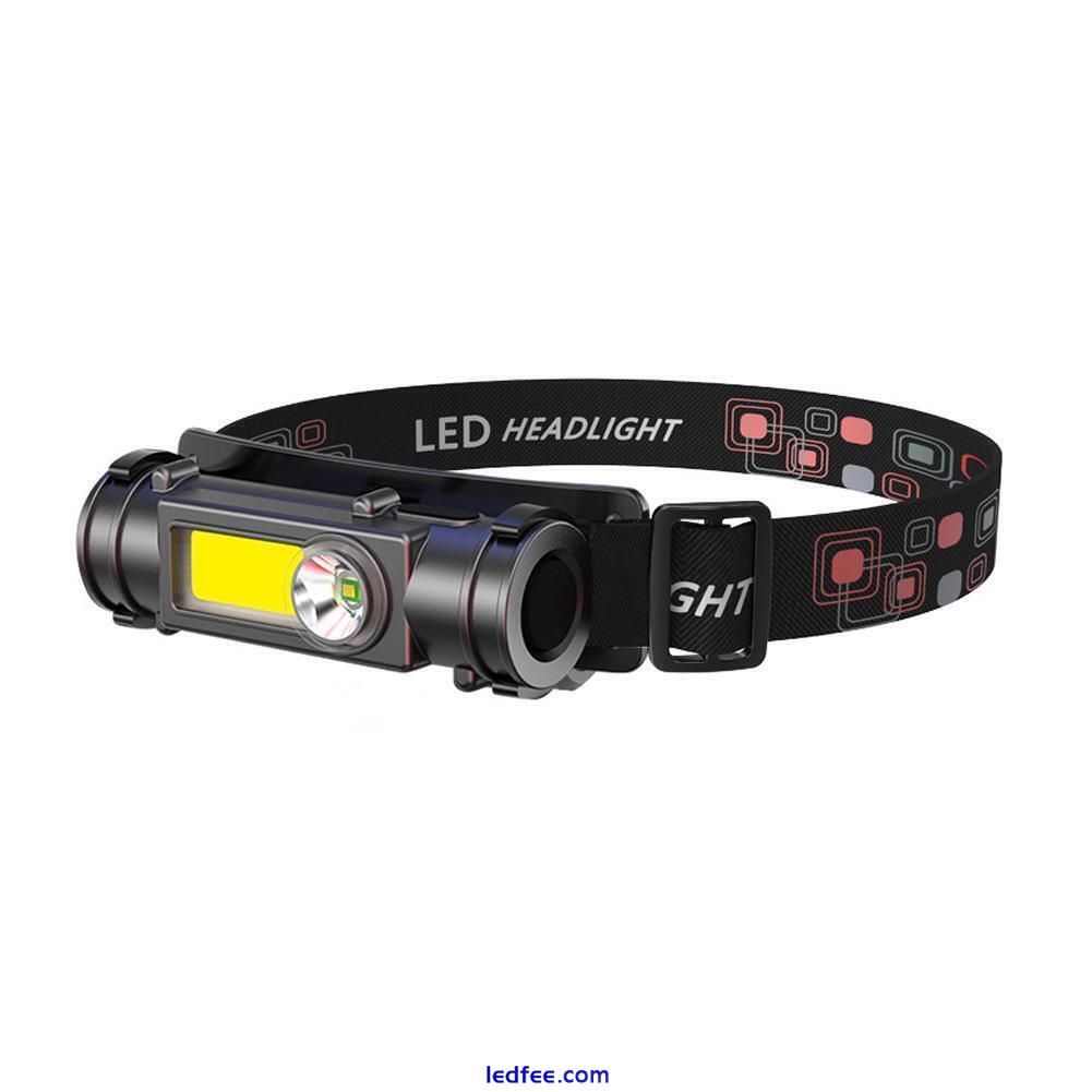 COB LED Headlamp USB Rechargeable Flashlight Mini Headlight head Torch J3O0 0 