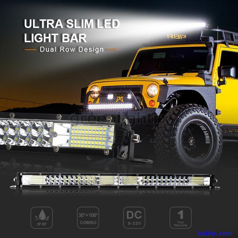 20inch LED Work Light Bar Dual Row Spot Flood Combo Driving Off Road SUV ATV UTV 0 