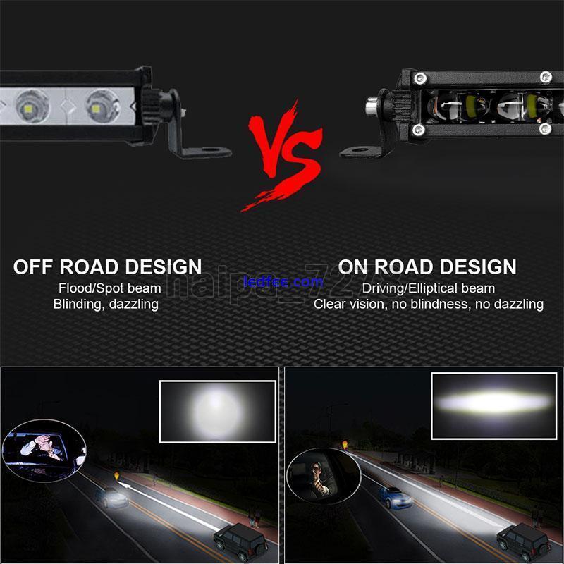 13inch LED Work Light Bar Fog Slim Driving Offroad Spot Flood Truck SUV ATV UTV 3 