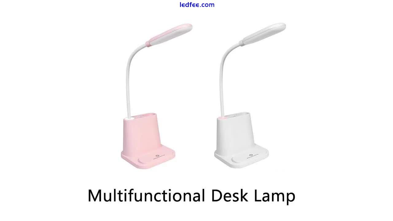 USB LED Desk Light Dimmable Bedside Reading Lamp Rechargeable Touch Control US 0 
