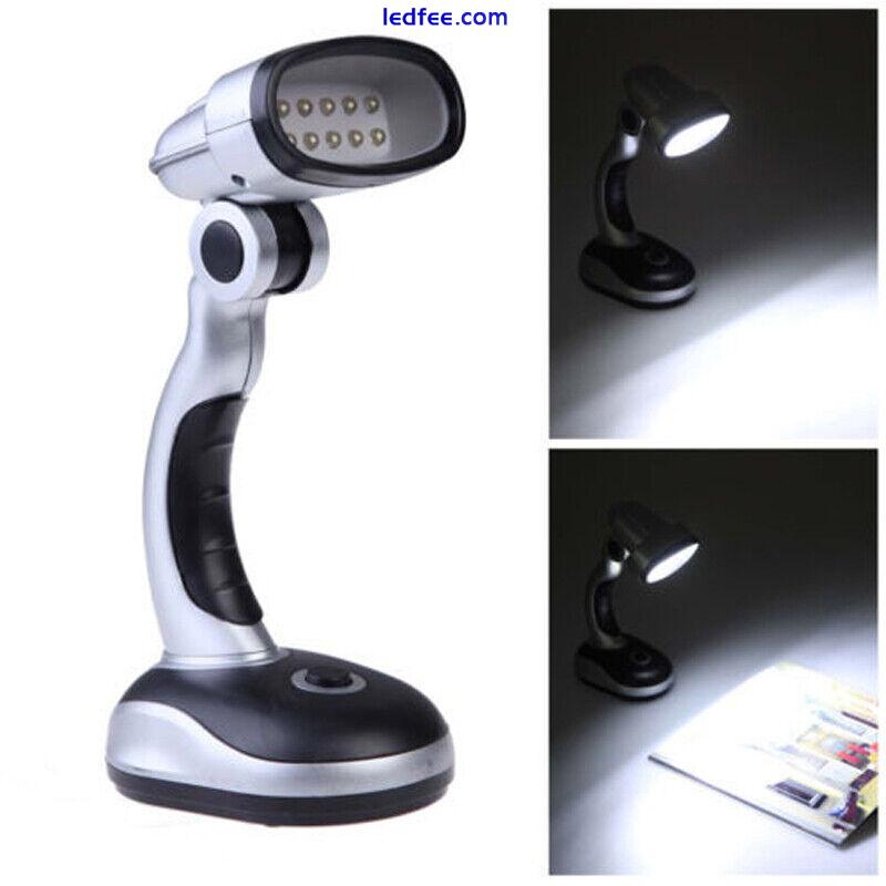 12 LED Portable Bright Lamp AA Battery Operated Desk Reading Work Table Light 3 