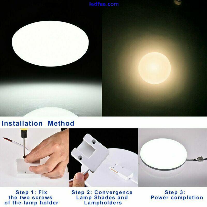 Bright Round LED Ceiling Light Panel Down Lights Living Room Bathroom Wall Lamp 3 