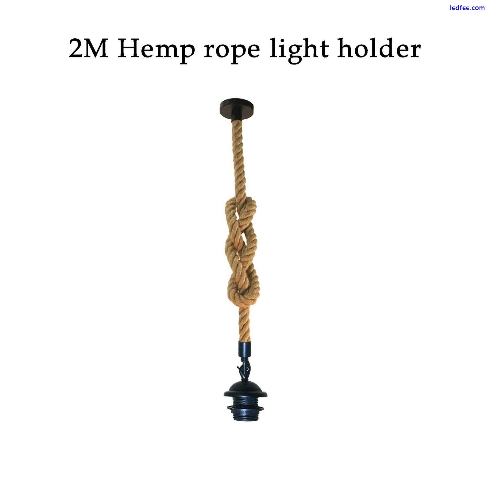 E27 Holder Vintage Retro Hemp Rope Pendant Ceiling Light Dicor Rope 0.5M/1M/2M 2 