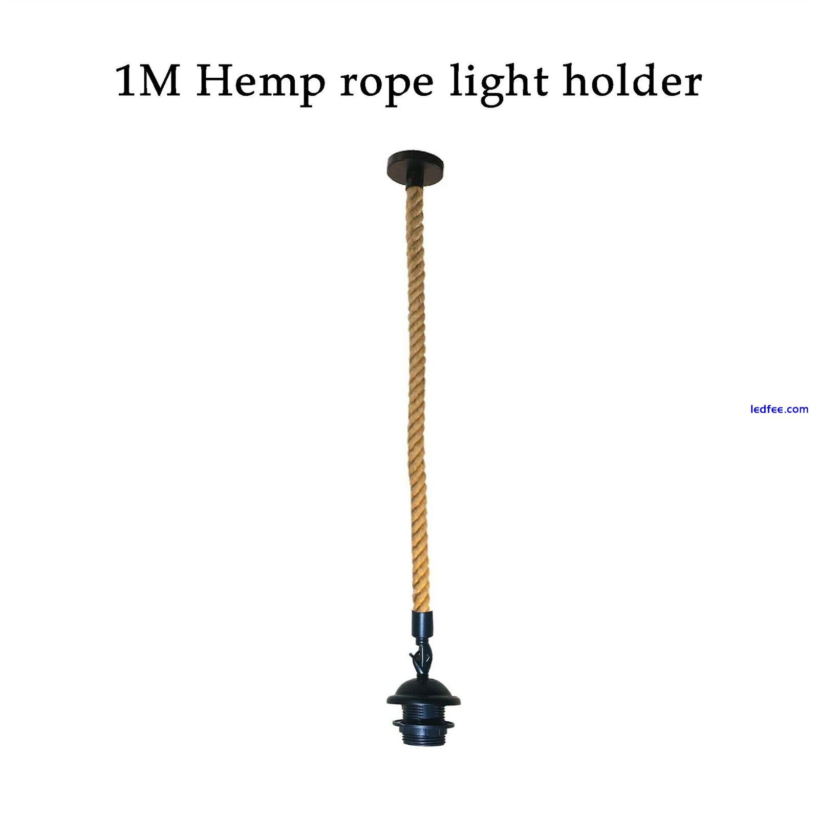 E27 Holder Vintage Retro Hemp Rope Pendant Ceiling Light Dicor Rope 0.5M/1M/2M 1 