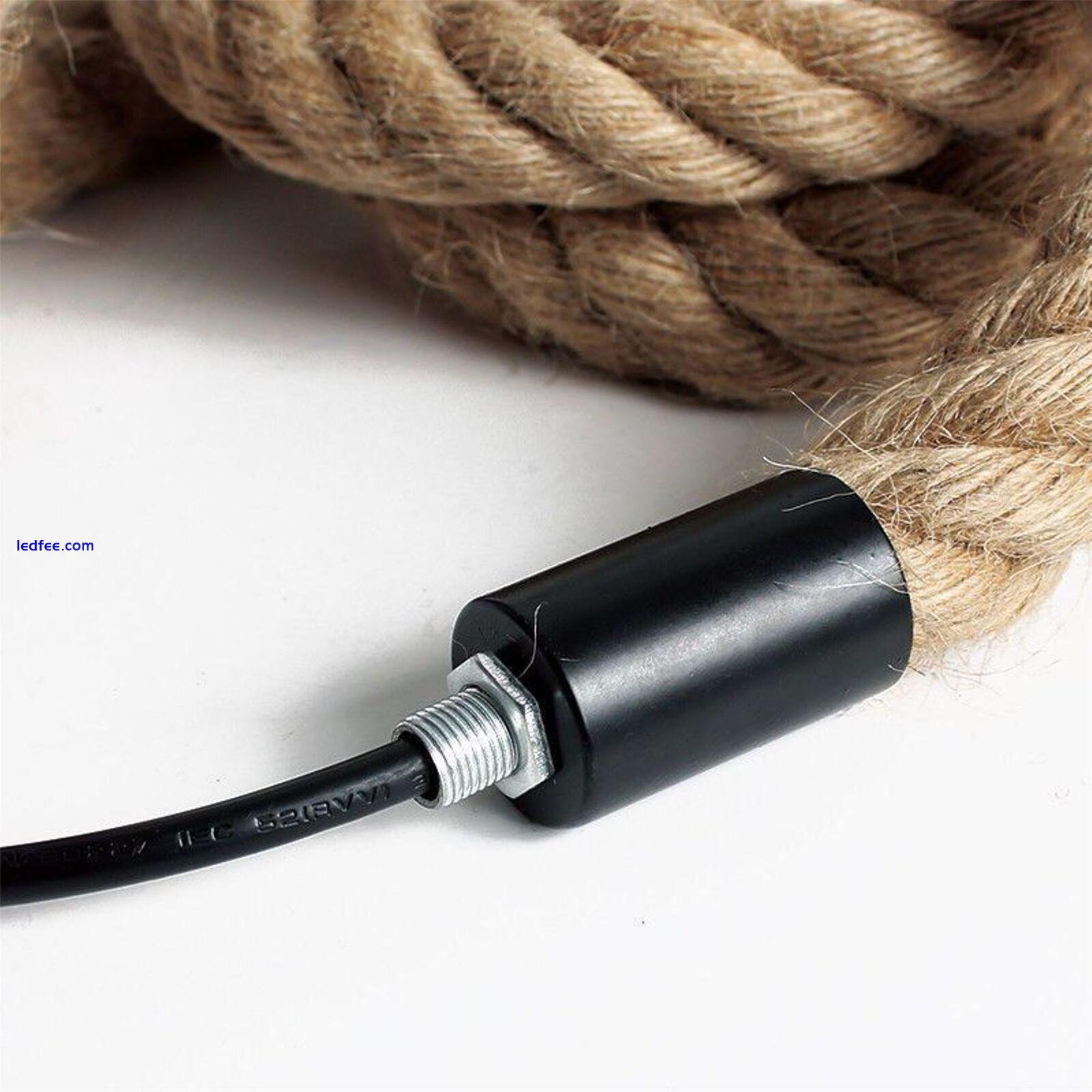 E27 Holder Vintage Retro Hemp Rope Pendant Ceiling Light Dicor Rope 0.5M/1M/2M 3 