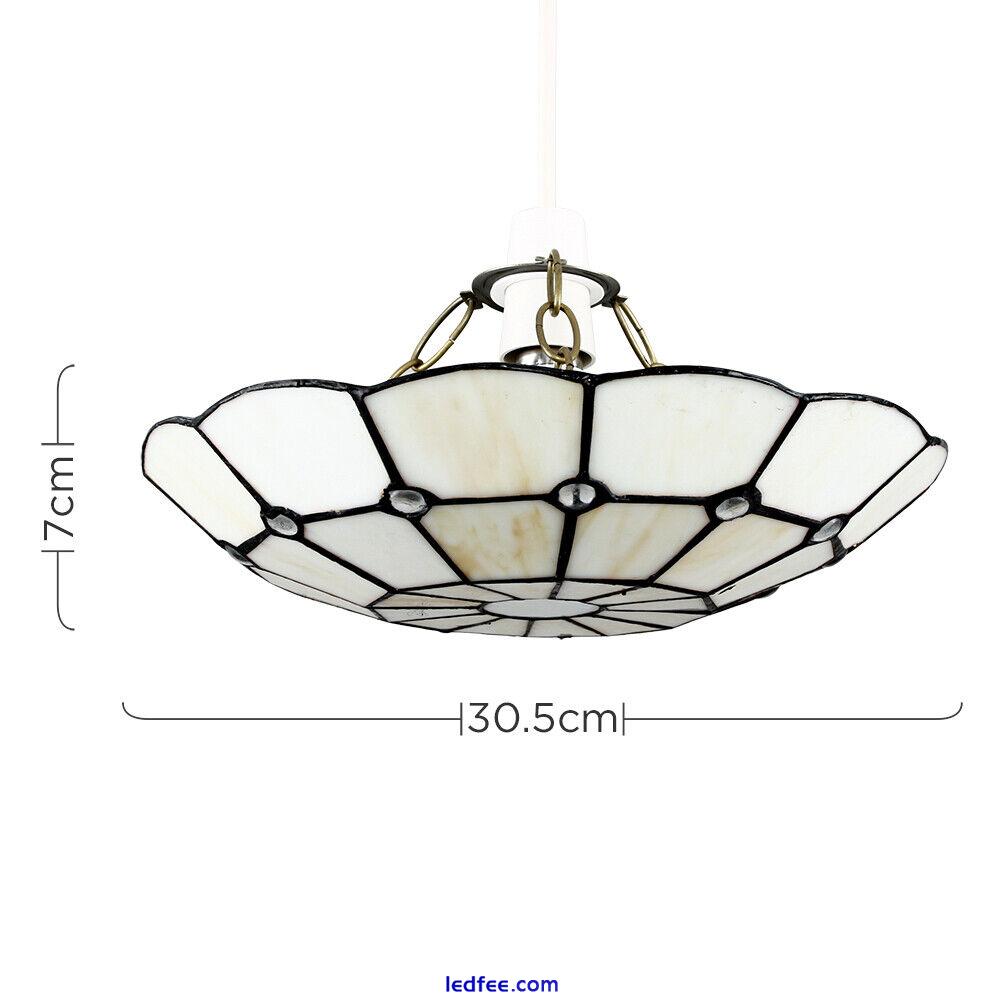 Retro Stained Glass Ceiling Light Shade Tiffany Style Easy Fit Pendant Lampshade 3 
