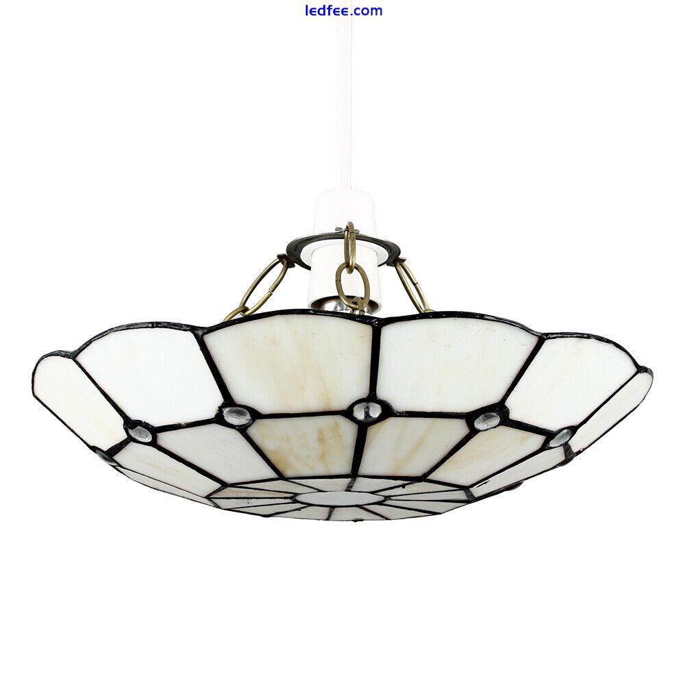 Retro Stained Glass Ceiling Light Shade Tiffany Style Easy Fit Pendant Lampshade 0 