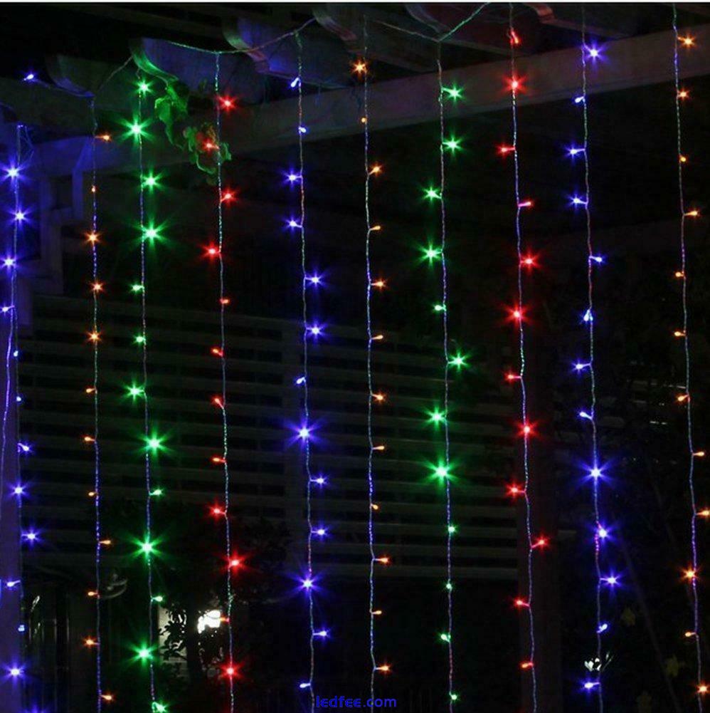 300/1000 LED Christmas Curtain Fairy Lights UK Plug Wedding Xmas Party Decor 5 