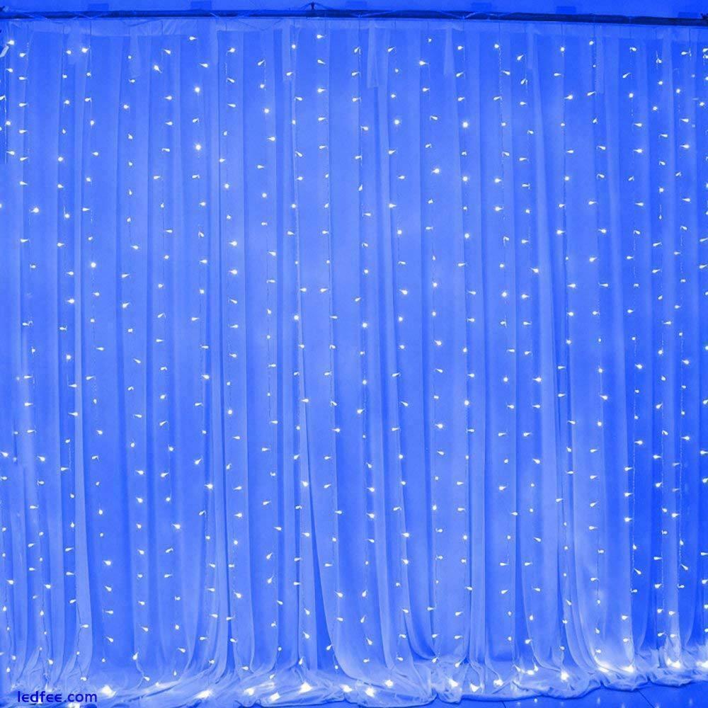 300/1000 LED Christmas Curtain Fairy Lights UK Plug Wedding Xmas Party Decor 4 