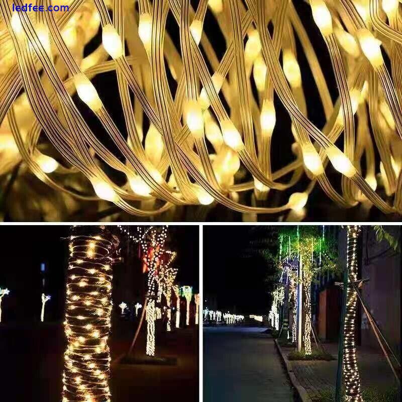 LED Flat wire Rope String Fairy Lights Waterproof Outdoor Christmas decorative 0 