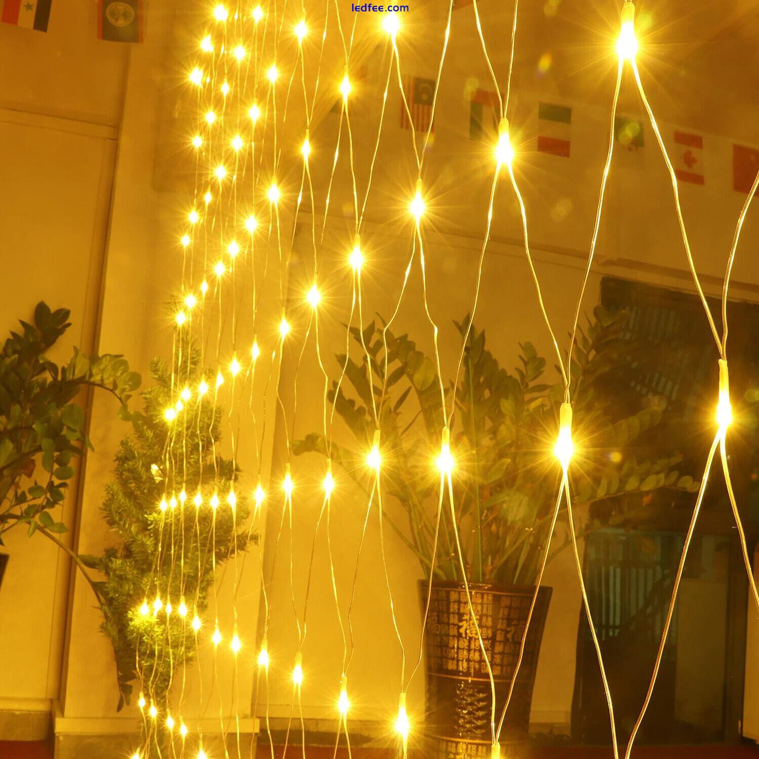 LED String Fairy Net Lights Curtain Mesh Christmas Wedding Party Outdoor Decor 1 